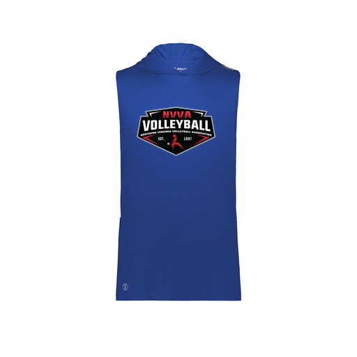 [222590.060.XS-LOGO1] Men's CoolDry Sleeveless Hoodie (Adult XS, Royal, Logo 1)