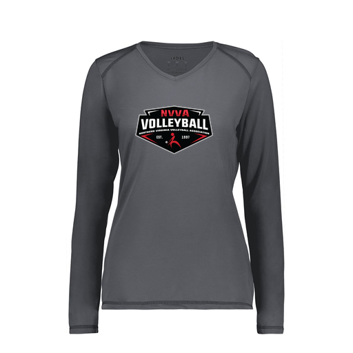 [6847.98D.XS-LOGO1] Women's SoftTouch Long Sleeve (Female Adult XS, Gray, Logo 1)