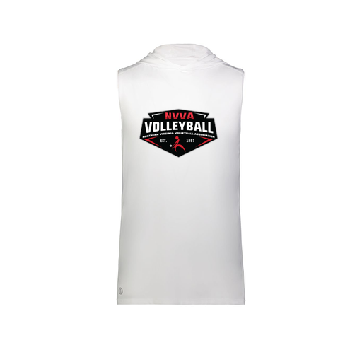 [222590.005.XS-LOGO1] Men's CoolDry Sleeveless Hoodie (Adult XS, White, Logo 1)