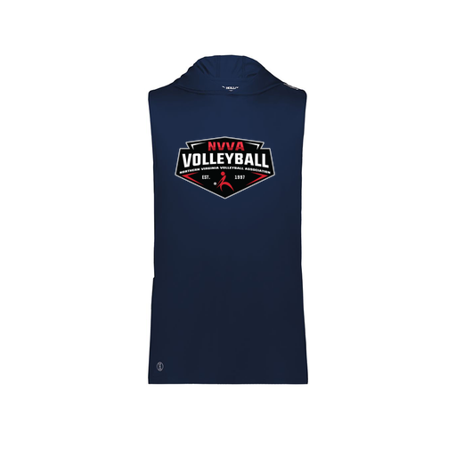 [222590.065.XS-LOGO1] Men's CoolDry Sleeveless Hoodie (Adult XS, Navy, Logo 1)