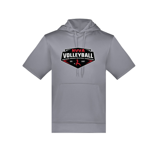 [6871.059.S-LOGO1] Men's Dri Fit Short Sleeve Hoodie (Adult S, Gray, Logo 1)