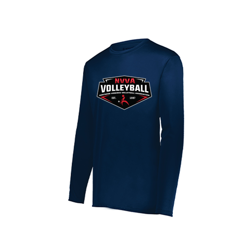 [222822.065.XS-LOGO1] Men's LS Smooth Sport Shirt (Adult XS, Navy, Logo 1)