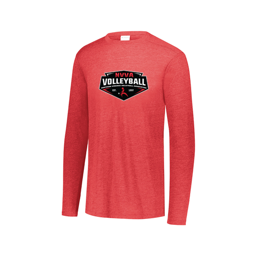[FTLCUBRD-AXS-LOGO1] Decker Men's Tri-Blend T-Shirt - Long Sleeve (Adult XS, Red, Logo 1)