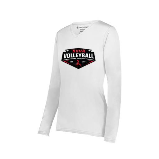 [222824.005.S-LOGO1] Ladies LS Smooth Sport Shirt (Female Adult S, White, Logo 1)